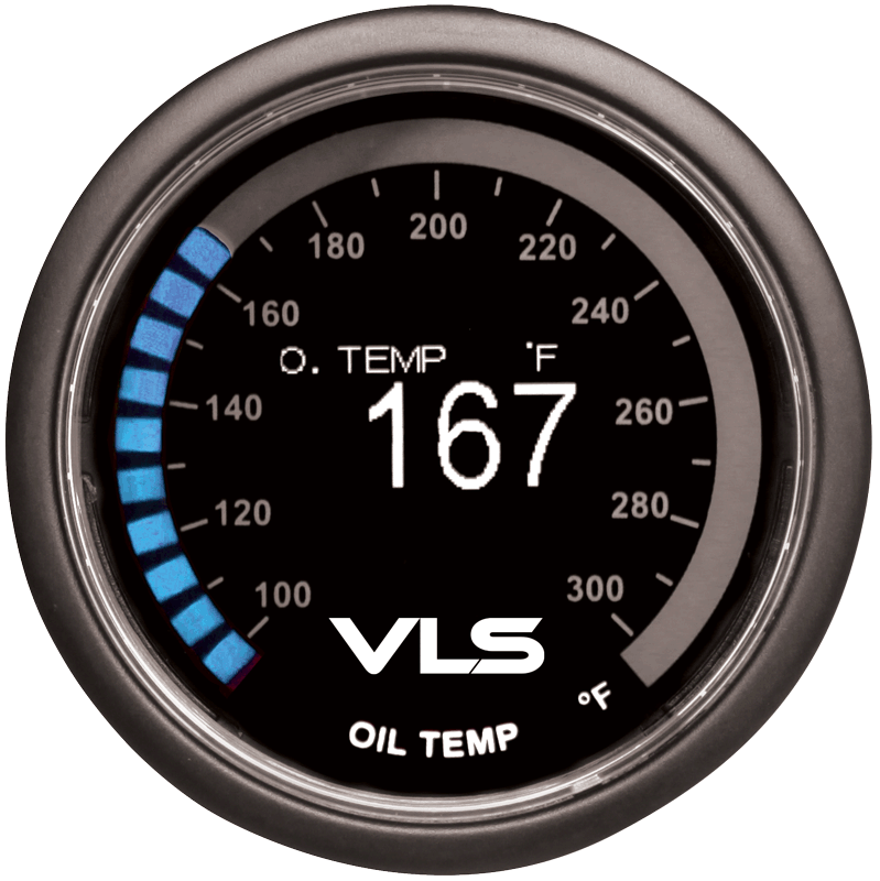 Revel VLS 52mm 100-300 Deg F Digital OLED Oil Temperature Gauge
