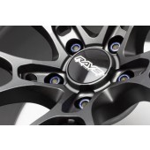 Wheel Mate Muteki HR38 Open End Lug Nuts 12x1.50 Titanium Chrome / Blue Ring