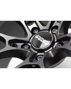 Wheel Mate Muteki HR38 Open End Lug Nuts 12x1.50 Titanium Chrome / Blue Ring